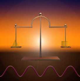 scales with sun in background